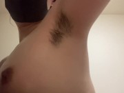 ボーボーの脇をヌルヌルオイルでマッサージ♡ちくびがビンビン♡【個人撮影】 2/16