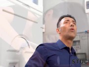 STUCK4K. Guy nails Canela Skin while she is stuck in metallic railing 5/16