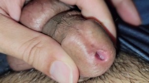 silly teen looks inside his pink dickhole (4K)