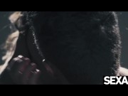 Watch this beauty's big natural tits bounce as she rides her man 14/16