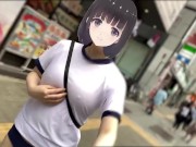 【Ｉカップ変態巨乳女子大生とうふ】ノーブラランニング・新宿歌舞伎町を体操着ブルマでセンター街を疾走したら最後はセキュリティーが現れて・・・💦 15/16