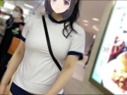 【Ｉカップ変態巨乳女子大生とうふ】ノーブラランニング・新宿歌舞伎町を体操着ブルマでセンター街を疾走したら最後はセキュリティーが現れて・・・💦 4/16