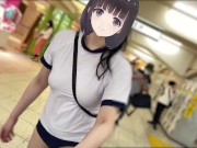 【Ｉカップ変態巨乳女子大生とうふ】ノーブラランニング・新宿歌舞伎町を体操着ブルマでセンター街を疾走したら最後はセキュリティーが現れて・・・💦 5/16