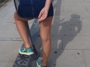 Risky hot girl lovely masturbation in public park