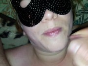 Real POV! Very Hot! Cum in stepsister's chubby lips 15/16