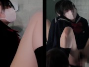 【個人撮影】冬セーラーを着たまま手とおもちゃでイキまくっちゃいました【美少女・黒髪・色白・コスプレ・着衣・手マン・バイブ・制服・素人】 14/16