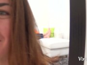 Stepsister Camilla Moon sucked my cock and I sprayed her face with my cum 1/16