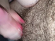 Just love cumming over the wifes tits handjob big load again 3/16