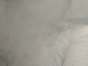 Mommy's  good at blowing ice clouds  11/16