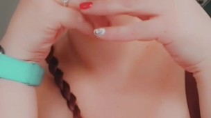 Sexy bbw smokes in pigtails