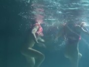 Swimming pool hottest lesbos ever touching and undressing