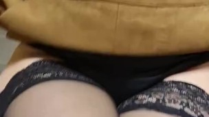 Secretary in pantyhose gives her boss a blowjob