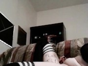 schoolgirl's couch explorations- teen fingering spanking submissive slut vibrator 1st schoolgirl vid 9/16