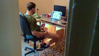 Straight army guy secretly watching gay porn - RedTube