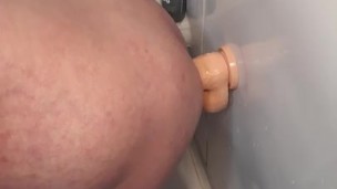 Caged orgasm from 10 inch cock