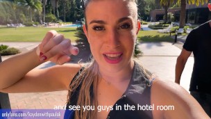 Hot latin couple ends pool day with hot fucking in hotel room. Big facial cumshot