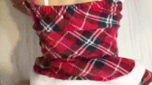 【個人撮影】クリスマスコスプレの彼女とパンツずらしセックス〈スマホ撮影・素人〉