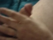 Playing with his little dick after getting fucked by a stranger