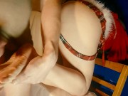 The best cream for Nika's soles! Christmas foot fetish