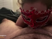 Petite Brunette Deep Throats Cumshot on Tits 7/16