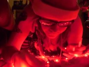 Slutty Santa's lil helper gets stuck under tree!? And  gets fucked! 3/16