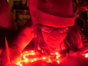 Slutty Santa's lil helper gets stuck under tree!? And  gets fucked! 6/16