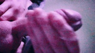 Cumshot squirting over the sound of an Anal gangbang compilation video