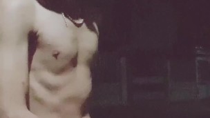 Asian Boy Exhibitionist Jerking Off Outdoors