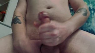 cum oozes like lava from my hairy cock