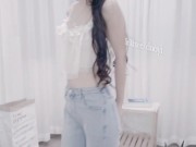 漂亮模特穿开档牛仔紧身裤 3/16