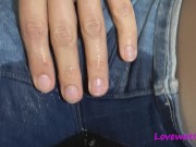 she pisses in her shorts in front of a guy, he cums on her clothes 4/16