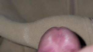 Close up jacking off and thick cum