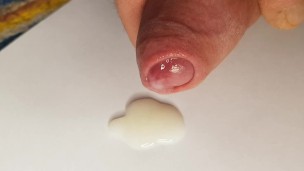 Wank before work, close up and thick cumshot