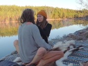 Sex on a reindeer skin next to a forest lake - RosenlundX - 60fps 10/16