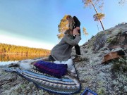 Sex on a reindeer skin next to a forest lake - RosenlundX - 60fps 2/16