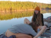Sex on a reindeer skin next to a forest lake - RosenlundX - 60fps 6/16