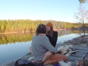 Sex on a reindeer skin next to a forest lake - RosenlundX - 60fps 7/16