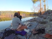 Sex on a reindeer skin next to a forest lake - RosenlundX - 60fps 8/16