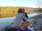 Sex on a reindeer skin next to a forest lake - RosenlundX - 60fps 9/16