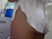 The Dude Fucked A Slutty Brunette In Anal Sex In The Bathroom And Finished In Her Mouth 4K 3/16