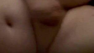 Chubby hairy daddy rubs his thick cock until he cums