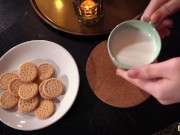 Old Santa has sex with petite teen and fucks her mouth then she swallows his cum 2/16