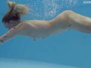 Finnish cutest blonde teen Mimi Cica touches her body in the pool 15/16