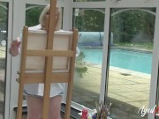 Blonde Lacey Starr painter suking male models hard dick 9/16