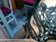 Slave wife deep throats my dick and drinks cum from a glass 6/16