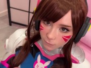  Girl Cosplay D.Va from Overwatch and Sucks Dick till Facial 11/16