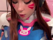  Girl Cosplay D.Va from Overwatch and Sucks Dick till Facial 4/16