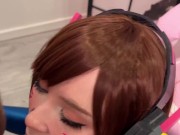  Girl Cosplay D.Va from Overwatch and Sucks Dick till Facial 6/16