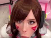 Girl Cosplay D.Va from Overwatch and Sucks Dick till Facial 7/16