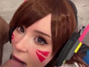  Girl Cosplay D.Va from Overwatch and Sucks Dick till Facial 8/16